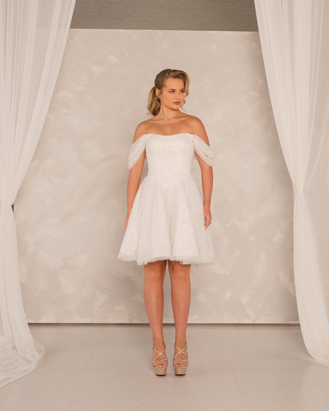 FRANKIE - Pearl Embellished 3 in 1 Bridal Reception Dress (Made to Order)