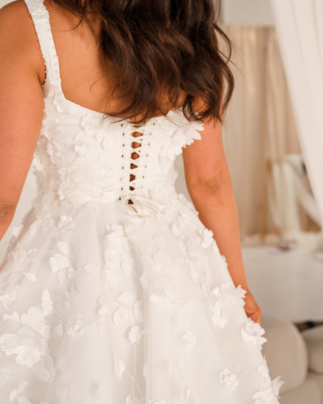 Charlotte - 3D Floral Lace Bridal Mini (Made to Order)