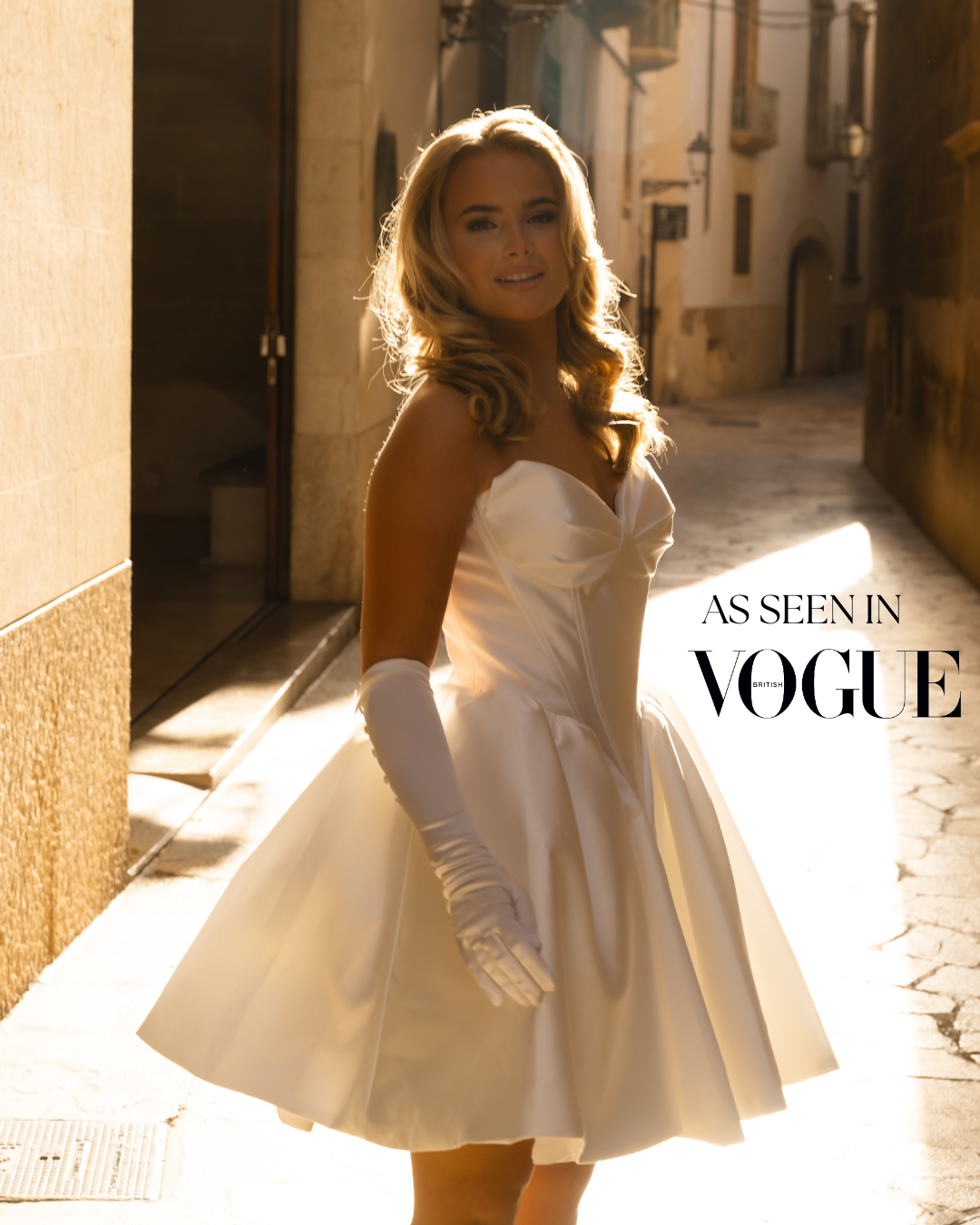 JOSIE - Structured Drop Waist Bridal Reception Dress (Made to Order)