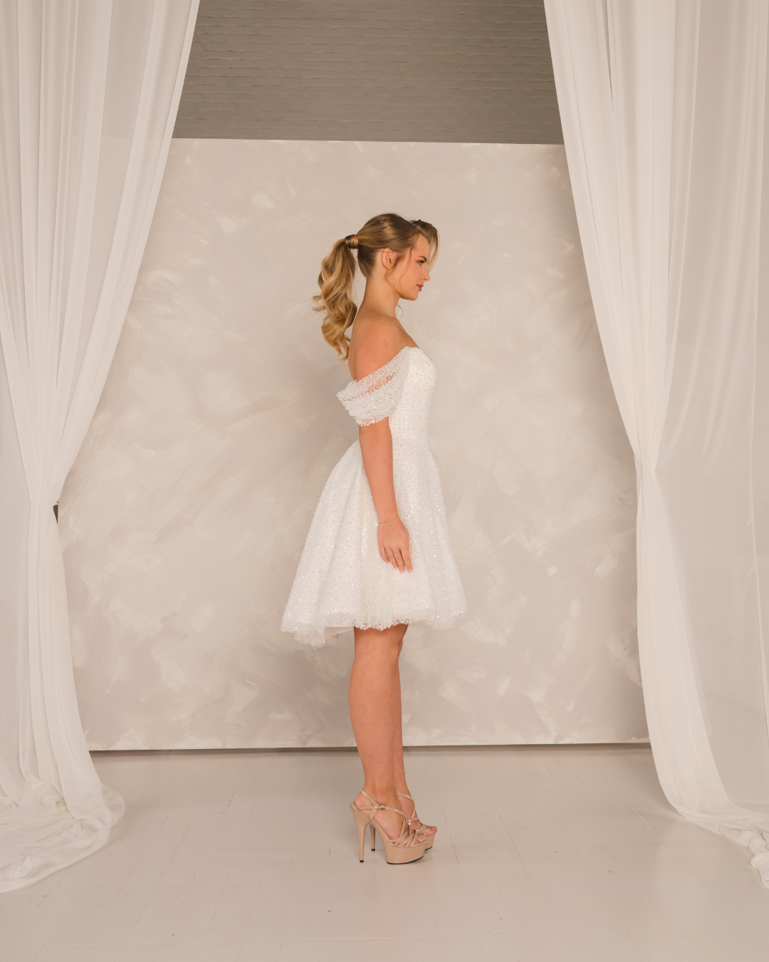 FRANKIE - Pearl Embellished 3 in 1 Bridal Reception Dress (Made to Order)