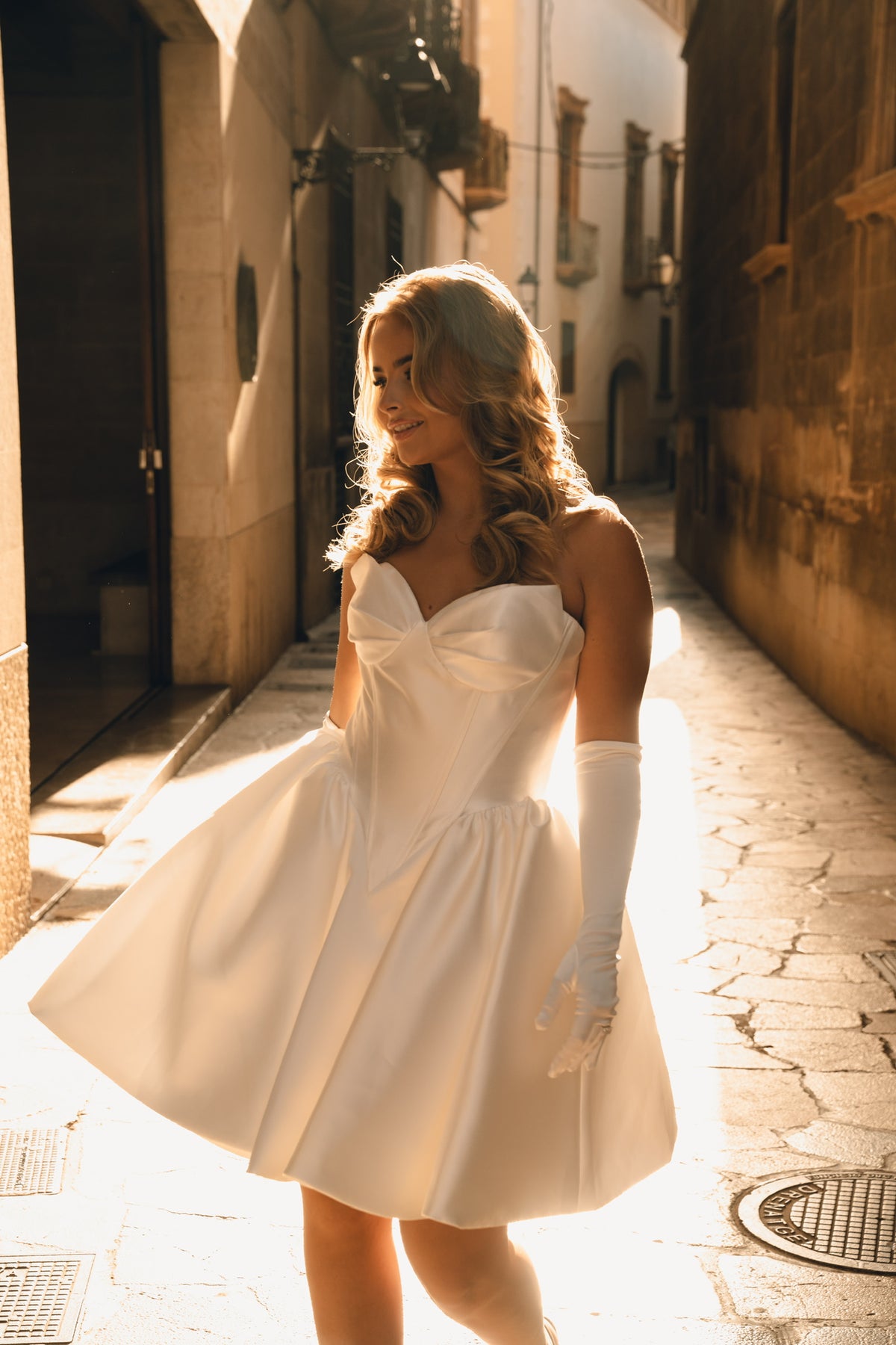 JOSIE - Structured Drop Waist Bridal Reception Dress (Made to Order)