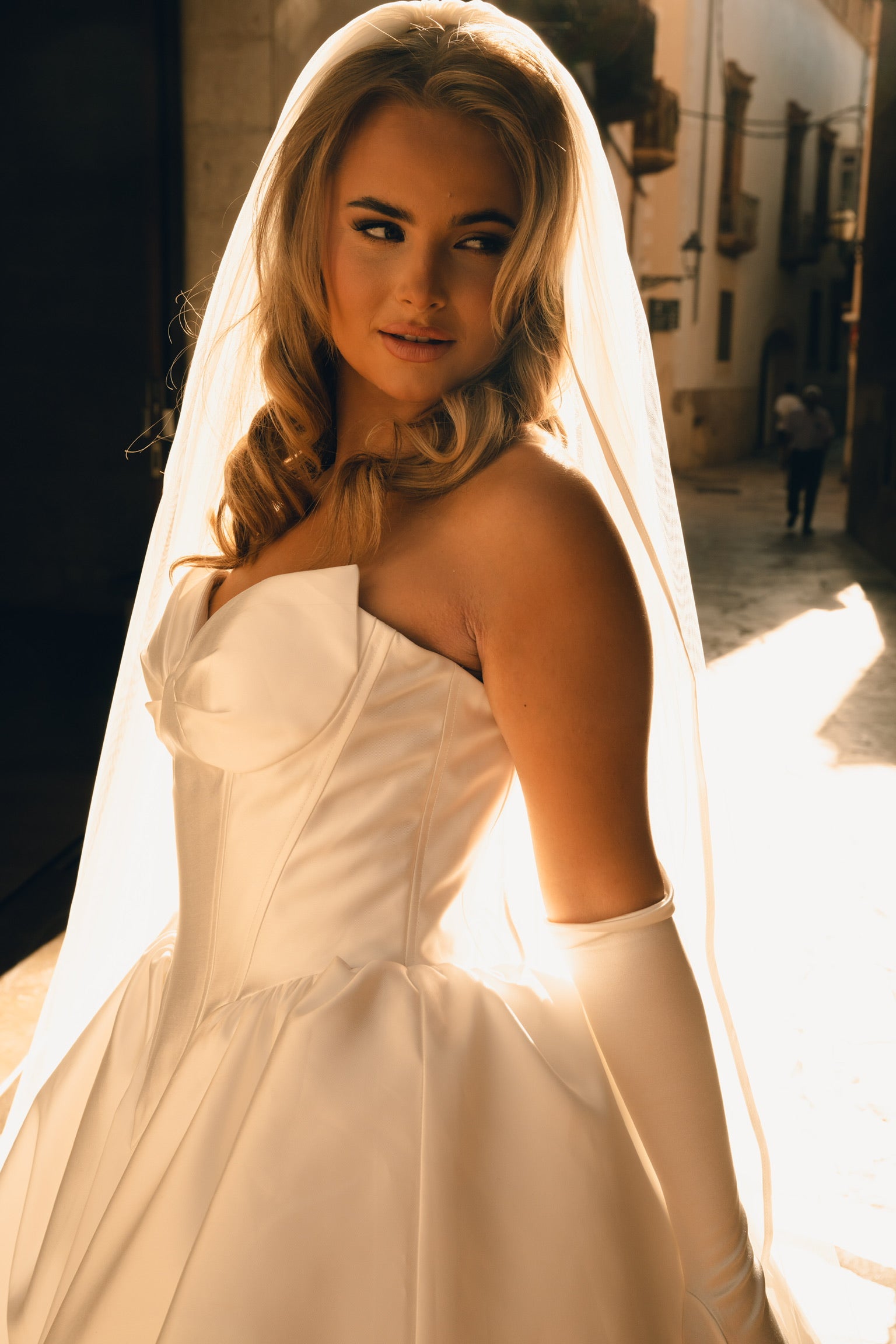 JOSIE - Structured Drop Waist Bridal Reception Dress (Made to Order)